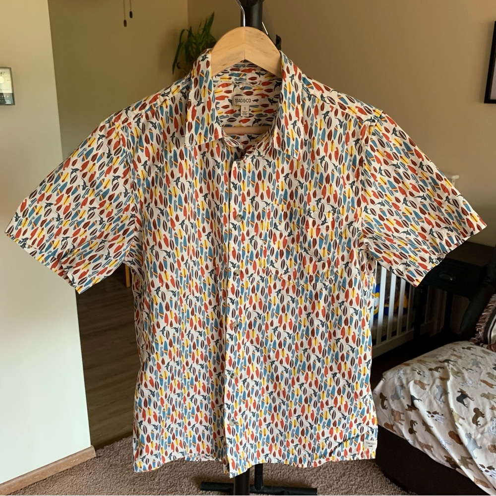 Toad & Co Short Sleeve Button Down Shirt Men’s Small